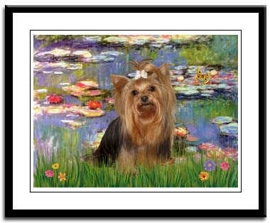 yorkshire terrier and lilies